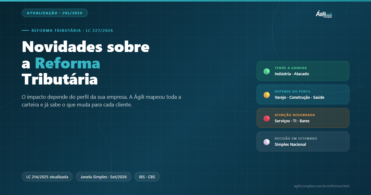 Novidades sobre a Reforma Tributária